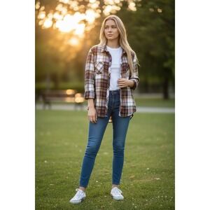 Natural Reflections plaid shirt womens size extra large button up long sleeve